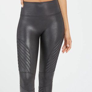 Spanx Faux Leather Moto Leggings Black